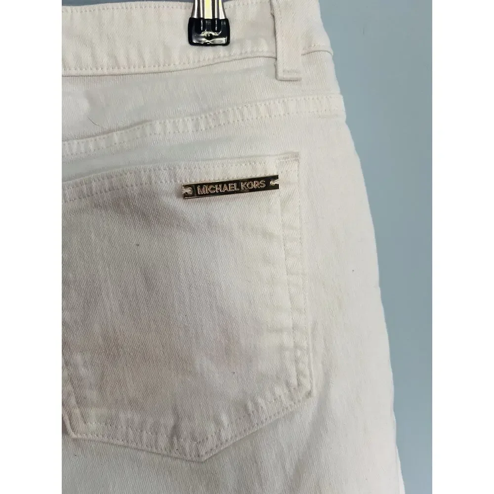 Michael Kors white Pants Cotton With Elastane Size 12 Resort Summer Classic